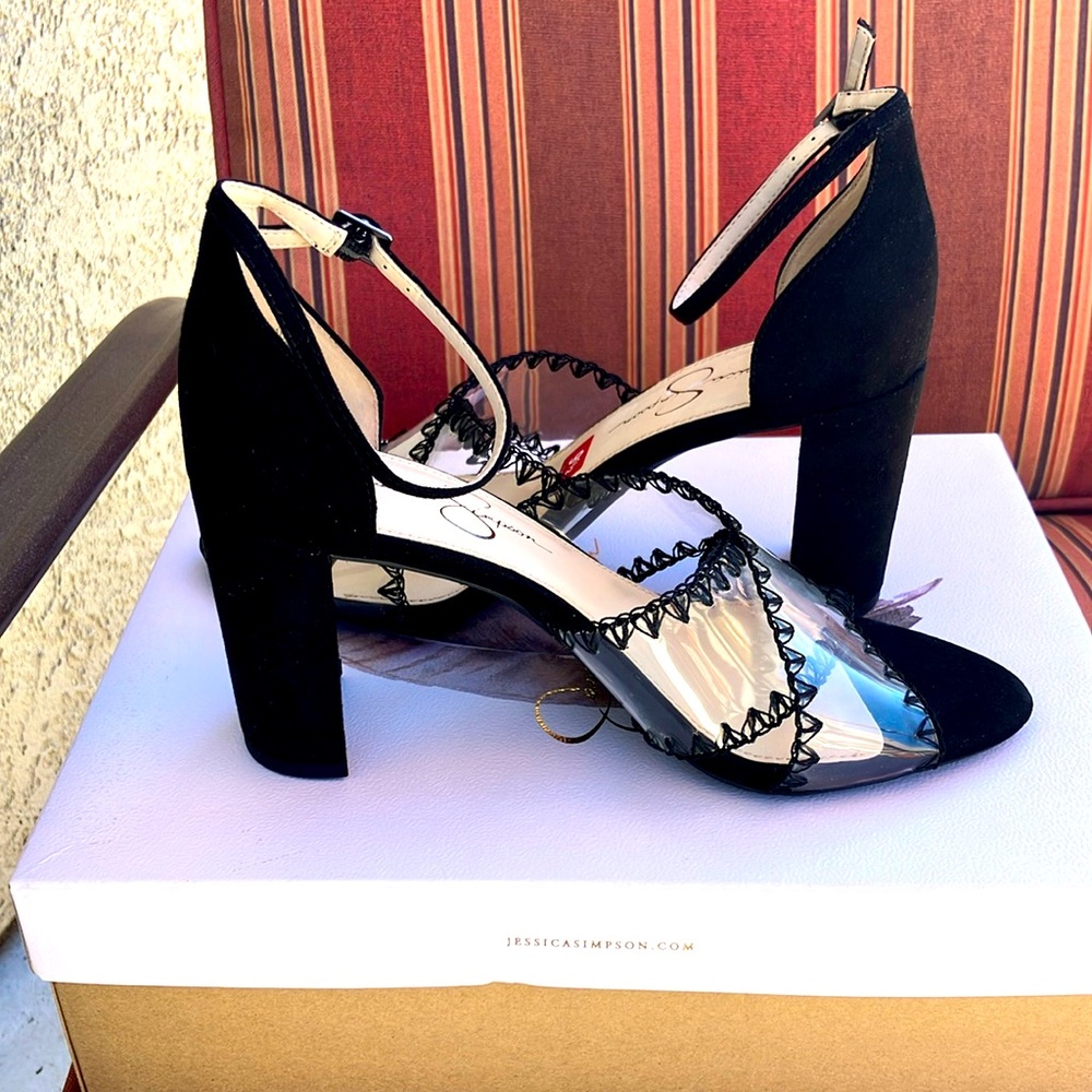 Jessica Simpson black high heels. Never worn.  Sexy shoes.